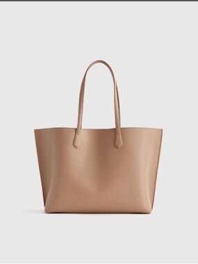 Quince Italian Leather Triple Compartment Tote Cappuccino (tan) New with tags
